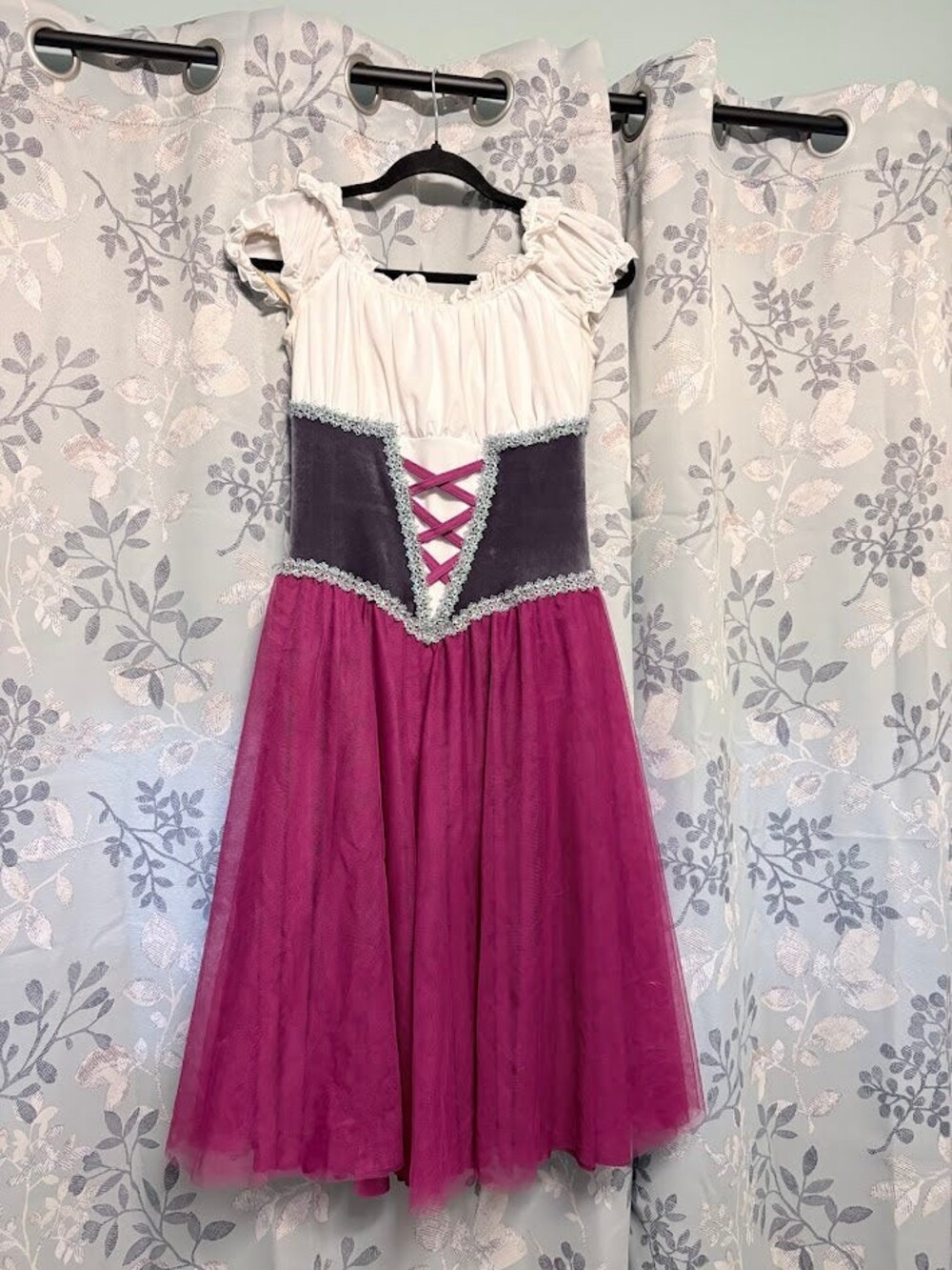 Dance Costume - Adult Medium - Maiden Dress with Burgundy Accents